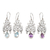 Gemstone dangle earrings, 'Life of the Party' - Hand Crafted Blue Topaz or Amethyst Dangle Earrings