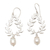 Cultured pearl dangle earrings, 'Pearly Rice' - Sterling Silver Leaf-Motif Cultured Pearl Dangle Earrings (image 2a) thumbail