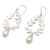 Cultured pearl dangle earrings, 'Pearly Rice' - Sterling Silver Leaf-Motif Cultured Pearl Dangle Earrings (image 2c) thumbail