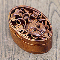 Wood puzzle box, 'Bawang Lady'