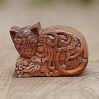 Featured review for Wood puzzle box, Sleepy Cat