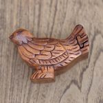 Wood puzzle box, 'Magic Magpie' - Handmade Suar Wood Magpie Puzzle Box