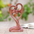 Wood statuette, 'Blessings on You' - Hand Made Suar Wood Heart Sculpture (image 2) thumbail