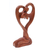 Wood statuette, 'Blessings on You' - Hand Made Suar Wood Heart Sculpture (image 2b) thumbail