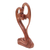 Wood statuette, 'Blessings on You' - Hand Made Suar Wood Heart Sculpture