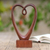 Wood statuette, 'Valentine Edition' - Hand Carved Suar Wood Heart Sculpture (image 2) thumbail