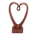 Wood statuette, 'Valentine Edition' - Hand Carved Suar Wood Heart Sculpture thumbail