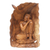 Wood sculpture, 'Bodhi Leaf Buddha' - Handmade Suar Wood Buddha Sculpture thumbail