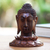Wood statuette, 'Silent Buddha' - Hand Crafted Suar Wood Buddha Statuette