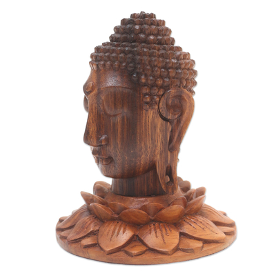estatuilla de madera - Estatuilla de Buda de madera de suar hecha a mano