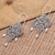 Cultured pearl dangle earrings, 'Abstract Sea' - Sterling Silver and Cultured Pearl Dangle Earrings