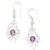 Amethyst dangle earrings, 'Moringa Leaves in Purple' - Amethyst and Sterling Silver Dangle Earrings (image 2a) thumbail