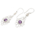 Amethyst dangle earrings, 'Moringa Leaves in Purple' - Amethyst and Sterling Silver Dangle Earrings (image 2c) thumbail