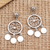 Cultured pearl dangle earrings, 'Dream Charmer in White' - Sterling Silver Dreamcatcher Dangle Earrings