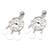 Onyx dangle earrings, 'Dream Charmer in Black' - Sterling Silver and Onyx Dreamcatcher Earrings