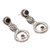 Garnet dangle earrings, 'Red Bamboo' - Sterling Silver and Garnet Javanese Dangle Earrings