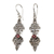 Garnet dangle earrings, 'Double Kite in Red' - Hand Crafted Sterling Silver and Garnet Dangle Earrings