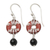 Onyx and carnelian dangle earrings, 'Sumatra Swing' - Handmade Carnelian and Onyx Dangle Earrings