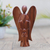 Wood statuette, 'Mother and Child Angels' - Handcrafted Suar Wood Angel Sculpture (image 2) thumbail