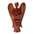 Wood statuette, 'Mother and Child Angels' - Handcrafted Suar Wood Angel Sculpture thumbail