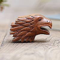 Caja de rompecabezas de madera, 'Plumas de águila' - Caja de rompecabezas con motivo de águila de madera de Suar