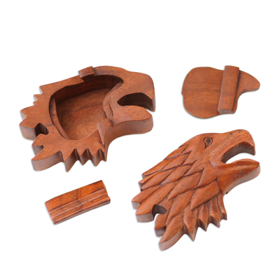caja de rompecabezas de madera - Caja rompecabezas motivo águila de madera de suar