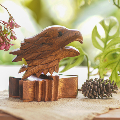 caja de rompecabezas de madera - Caja rompecabezas motivo águila de madera de suar