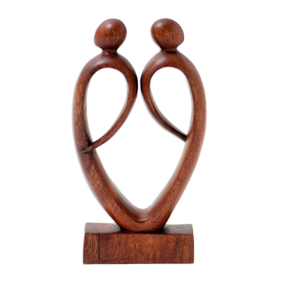 estatuilla de madera - Escultura artesanal de figura de madera de suar