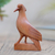 Wood statuette, 'Baby Dove' - Hand Made Suar Wood Bird Sculpture thumbail