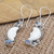 Blue topaz and rainbow moonstone dangle earrings, 'Blue Light' - Hand Crafted Blue Topaz and Rainbow Moonstone Earrings (image 2b) thumbail