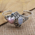 Multi-gemstone cuff bracelet, 'Valentine Edition' - Handmade Cultured Pearl and Rainbow Moonstone Cuff Bracelet