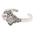Multi-gemstone cuff bracelet, 'Valentine Edition' - Handmade Cultured Pearl and Rainbow Moonstone Cuff Bracelet (image 2d) thumbail