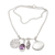 Halskette mit Amethyst-Anhänger - Halskette mit Muschelmotiv-Anhänger aus Amethyst und Sterlingsilber