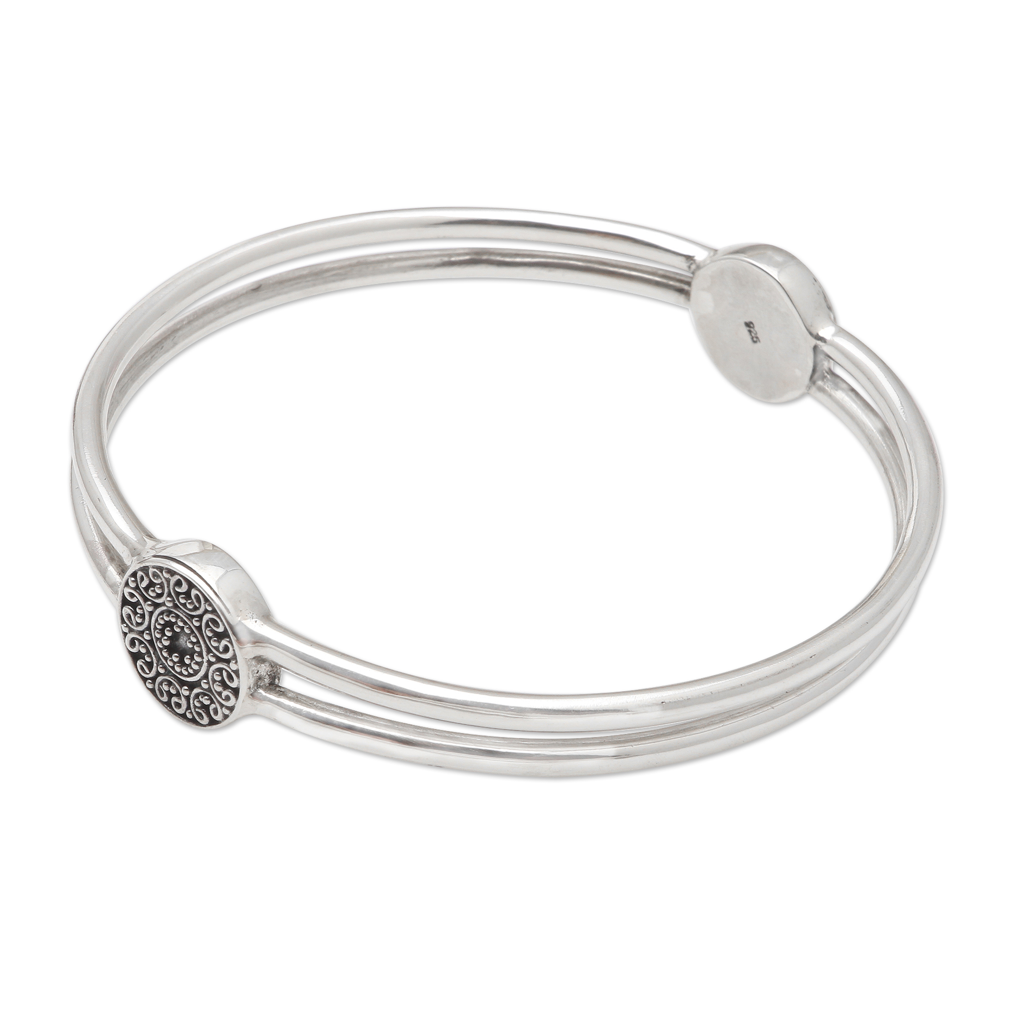 UNICEF Market  Hand Made Sterling Silver Bangle Bracelet (7.25