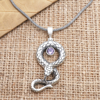 Amethyst pendant necklace, Queen Snake