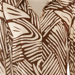 Silk-screened rayon shirt, 'Palm Leaf in Brown' - Palm Leaf-Printed Rayon Collared Shirt