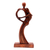 Wood statuette, 'Hug Me' - Hand Made Figurative Suar Wood Statuette thumbail