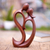 Wood statuette, 'We Kiss Forever' - Hand Carved Romantic Suar Wood Statuette (image 2) thumbail