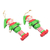 Wood holiday ornaments, 'Happy Elves' (pair) - Handmade Albesia Wood Elf Holiday Ornaments (Pair) (image 2b) thumbail