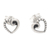 Sterling silver stud earrings, 'Small Heart' - Sterling Silver Heart-Motif Stud Earrings (image 2b) thumbail