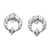 Sterling silver button earrings, 'Balinese Star' - Sterling Silver Crescent Moon Button Earrings thumbail