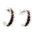Garnet drop earrings, 'Silver Sea Shells' - Garnet and Sterling Silver Drop Earrings thumbail