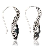 Blue topaz drop earrings, 'Blue Cocoon' - Hand Made Blue Topaz and Sterling Silver Drop Earrings