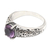 Amethyst solitaire ring, 'Balinese Beach in Purple' - Amethyst and Sterling Silver Solitaire Ring (image 2b) thumbail