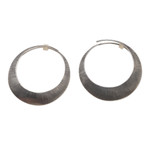 Sterling silver hoop earrings, 'Narrow Eclipse' - Sterling Silver Antique-Finish Hoop Earrings