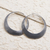 Sterling silver hoop earrings, 'Narrow Eclipse' - Sterling Silver Antique-Finish Hoop Earrings