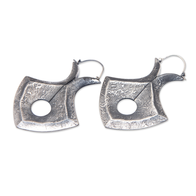 Sterling silver drop earrings, 'Night Beaches' - Hand Crafted Sterling Silver Drop Earrings