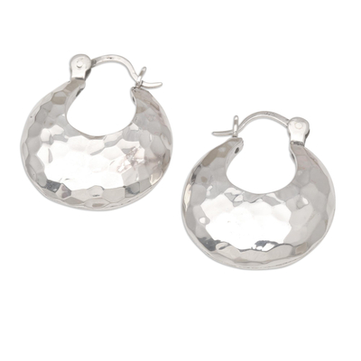 Sterling silver drop earrings, 'Glow Up' - Handmade Sterling Silver Drop Earrings