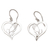 Sterling silver dangle earrings, 'Empire of Love' - Handcrafted Sterling Silver Heart Earrings thumbail