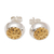 Gold-accented stud earrings, 'Golden Growth' - Gold-Accented Floral Stud Earrings thumbail